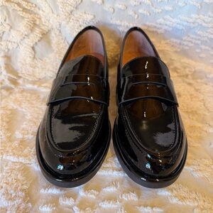 Gentle Souls Leather Shiny Black Loafers